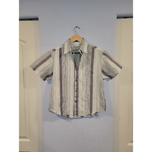 Hurley Button Up Shirt Mens Small Short Sleeve Pocket Summer Beach Surf Striped - Picture 1 of 6